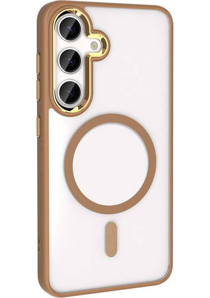 Galaxy S25 Plus Kılıf M-Safe Şarj Özellikli Zore Krom M-Safe Silikon Kapak - Gri fırsatları