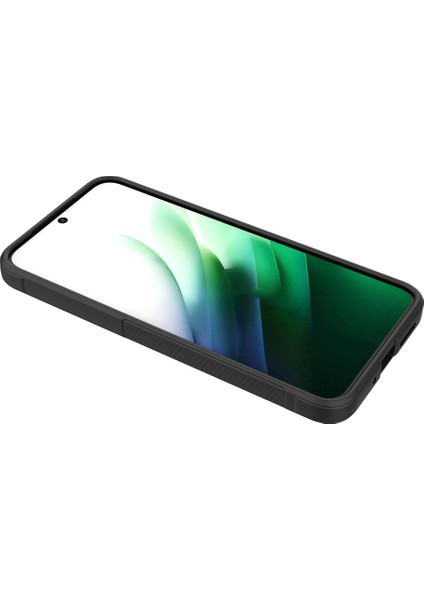 Redmi 15 Kılıf Esnek Tpu Oyuklu Arka Yüzey Tasarımlı Zore Etnik Silikon Kapak - Siyah