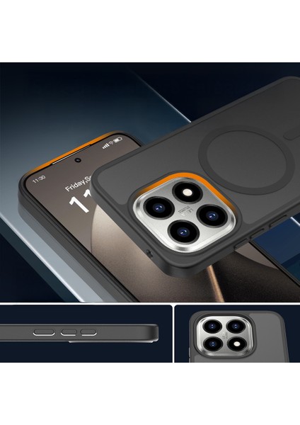 Xiaomi 15T Kılıf Sert Pc Arka Yüzey Wireless Şarj Özellikli Mkst Flet M-Safe Kapak - Siyah indirimleri