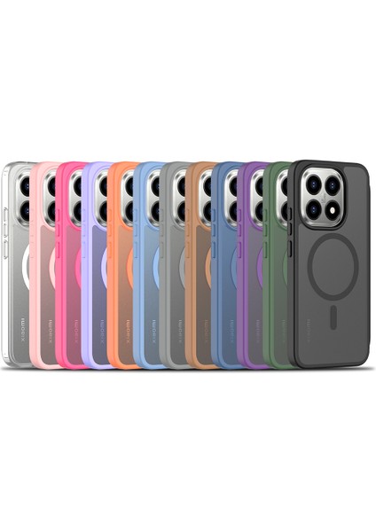 Xiaomi 15T Kılıf Sert Pc Arka Yüzey Wireless Şarj Özellikli Mkst Flet M-Safe Kapak - Siyah