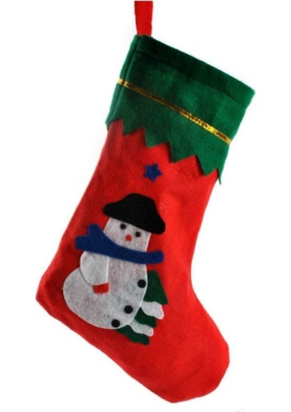 Yılbaşı Temalı Neşeli Kardan Adam Tasarımlı Renkli Çorap