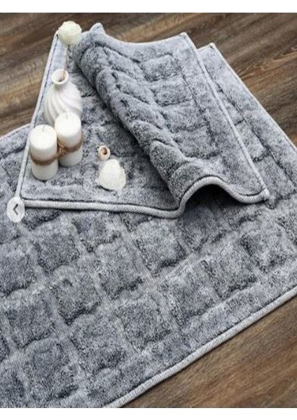 Home Taş Yıkama Pamuklu 2'li Klozet Takımı