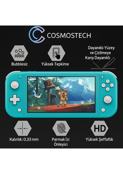 Nintendo Switch Lite Uyumlu Temperli Kırılmaz Cam – 9h Sertlik, Çizilme Karşıtı, Parmak Izi Önleyici, Kolay Uygulama indirimleri