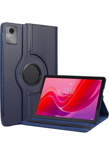 Ieg Lenovo Tab M11 TB330FU 360 Tablet Deri Kılıf - Lacivert