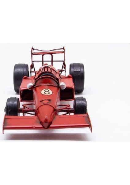 8 Numara Dekoratif Metal Yarış Arabası Kırmızı modelleri