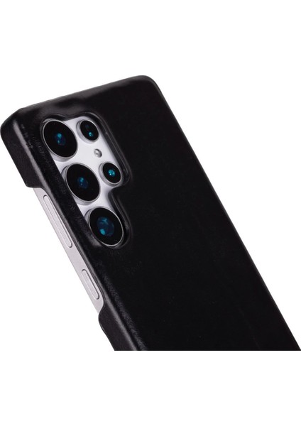 Buğz Samsung Galaxy S25 Ultra Uyumlu, Hakiki Deri, El Yapımı Arka Kapak, Kömür Siyah fiyatları