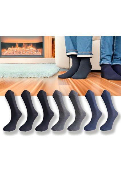 7'li Paket ,düz(Desensiz) 3 Çift Siyah, 2 Çift Antrasit , 2 Çift Indigo Renk , Erkek Çorabı