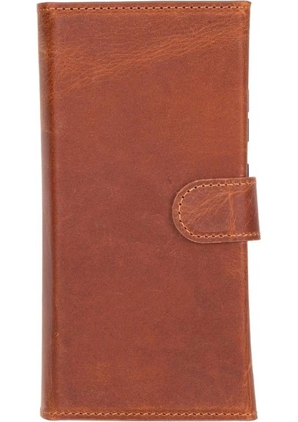 Buğz Samsung Galaxy S25 Ultra Uyumlu, Hakiki Deri, El Yapımı, Cüzdanlı Kılıf, Karamel modelleri