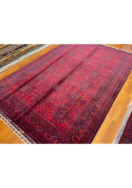 El Dokuma Afgan Halı Yıldız Desenli Bordo Renk 6 Metre Kare fiyatları