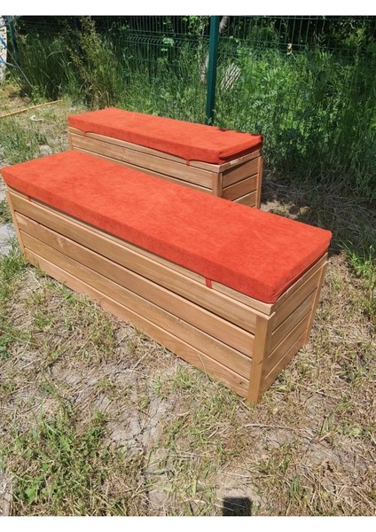Sağlam Lüks Ahşap Bahçe Sandık Sedir (160X45X45) Kalın Ahşap Bahçe Depolama