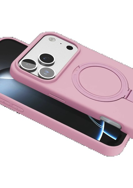 OMR02 Apple iPhone 17 Pro Regal Magsafe Standlı Kapak - Açık Pembe indirimleri