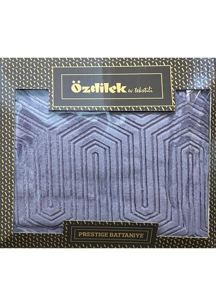 Prestige Kül Moru Tek Kişilik Battaniye Kalın Embos 155X220 cm