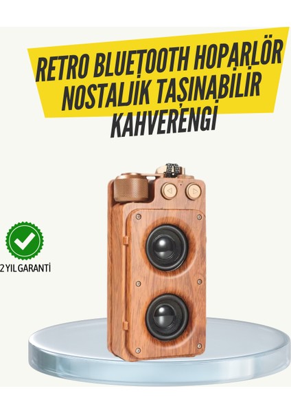 Klasik Görünümlü Bluetooth Hoparlör 360 Derece Stereo ve Fm Radyo
