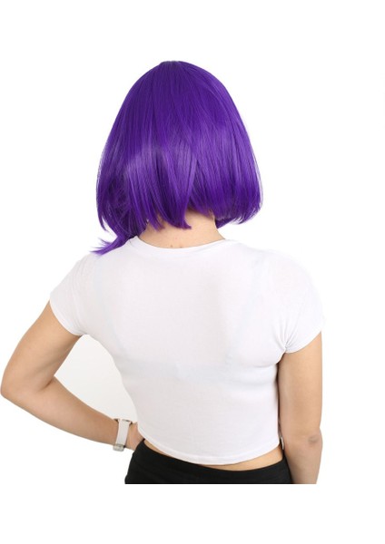 Küt Kahküllü Fiber Sentetik Peruk / Mor fırsatları