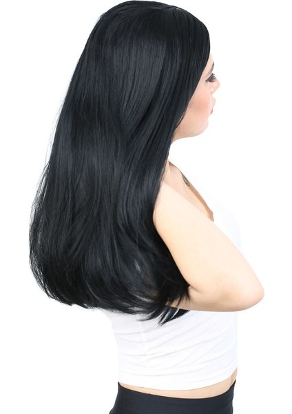 Fiber Sentetik Uzun Düz Peruk / Siyah fiyatları