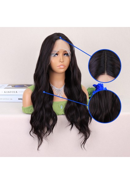 Koyu Kahverengi Su Dalgalı Yoğun Tül Peruk fırsatları