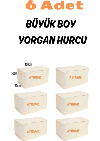 6 Adet Kapitone Krem Renk Çeyizlik Bohçalık Büyük Boy Yorgan Hurcu Kalın Kumaş Desenli Hurç