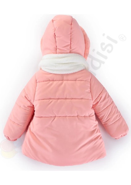 Atkı Kapüşonlu Cepli Içi Peluş Kürklü Fermuarlı Kapitone Kar Şişme Kışlık Kız Bebek Mont Çocuk Kaban fiyatları