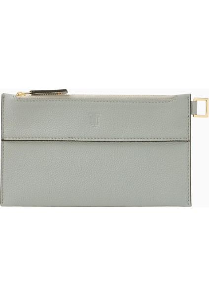 Small Nomad Deri Pouch Gri Kompakt Unisex Clutch