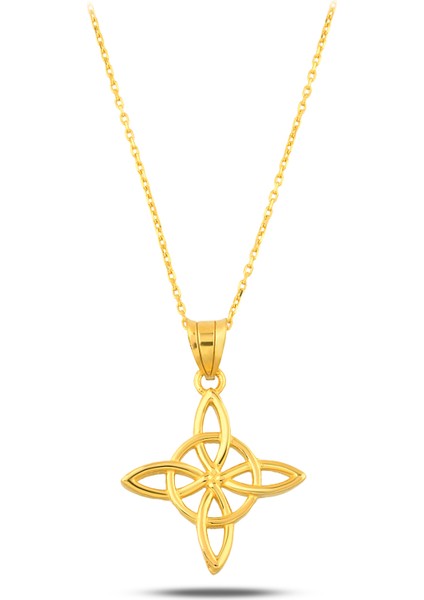 925 Ayar Gümüş Üzeri Altın Kaplama Witch’s Knot El Yapımı Kolye modelleri