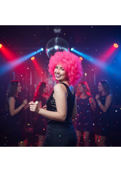 Animasyon Parti ve Palyaço Peruğu / Neon Pembe