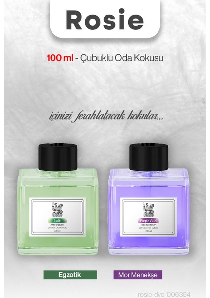 Egzotik ve Mor Menekşe Rosıe Çubuklu Oda Kokusu 100 ml