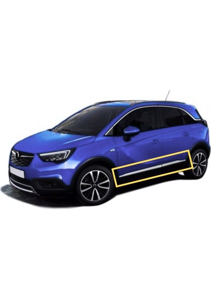 Opel Crossland X Yan Kapı Çıtası Krom Nikelaj (2017-2020) için Özel Ürün (4 Parça Paslanmaz Çelik) modelleri