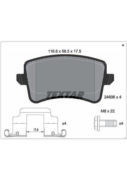 2460602 Arka Balata A4-A5-Q5 09 > 8K0698451-8K0698451A-WVA24606