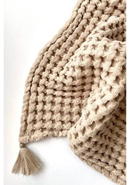 23LWQ1QWL Pamuk Bebek Kalın Waffle Pike Örtüsü - Bej - 90X120 cm LLAKS297D7 1099594 fiyatları