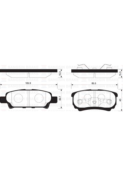 Sangsın SP2111 Arka Balata Outlander 2.0 4WD-2.4 4WD 03 > Lancer Estate-Wagon 03 > GDB3341-GDB4143 MN116929-MR955068-WVA24014
