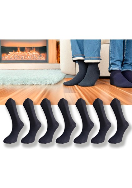7'li Paket , Düz (Desensiz) Siyah , Soket Boy Erkek Çorabı (7 Çift Siyah)