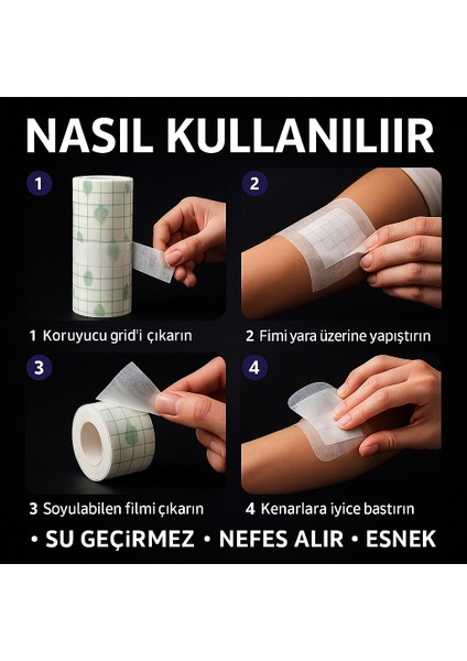 Pu-Roll Şeffaf Su Geçirmez Yara Örtüsü Rulo Pansuman Bandı fırsatları