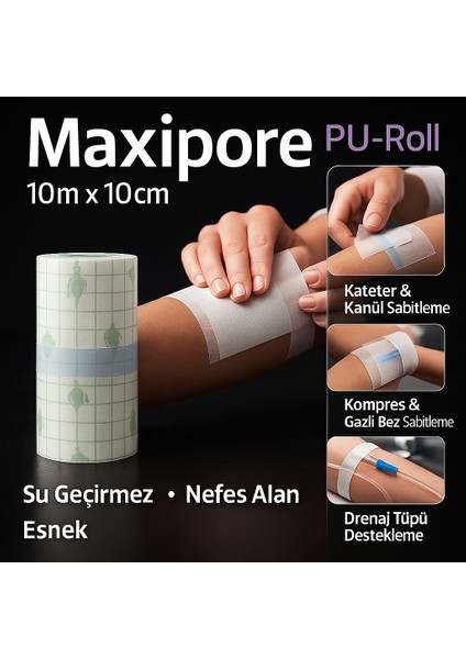 Pu-Roll Şeffaf Su Geçirmez Yara Örtüsü Rulo Pansuman Bandı indirimleri
