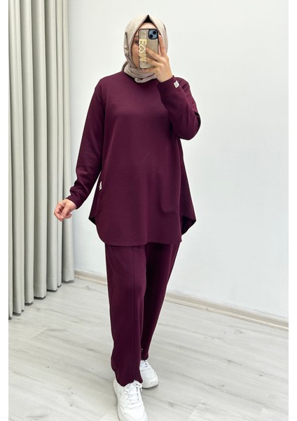 Tripen Yumuşacık Mevsimlik Kumaş Yırtmaç Detaylı Tesettür Kadın Ikili Takım fırsatları