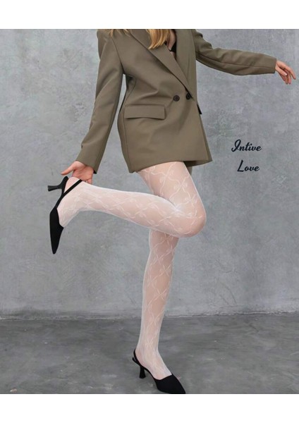 Denise Ribbon Kurdele Desenli File Modern Dantel Görünümlü Külotlu Çorap fiyatları