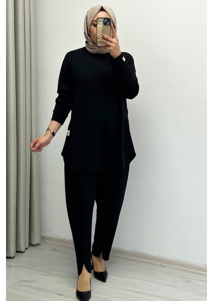 Tripen Yumuşacık Mevsimlik Kumaş Yırtmaç Detaylı Tesettür Kadın Ikili Takım fırsatları