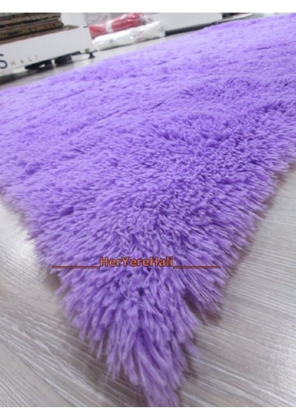 Doğuş Tavşan Tüyü Lila 140X200 cm Yay Şeklinde Peluş Halı modelleri