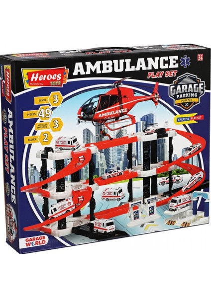 Hereos Toys Üç Katlı Çift Blok Ambulans ERN-2030