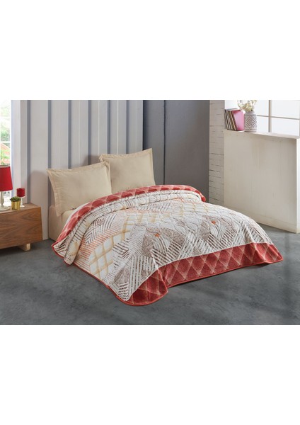 kalın tek kişilik battaniye olya kiremit