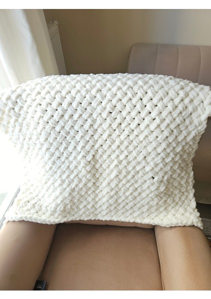 Puffy El Örgüsü Bebek Battaniyesi Ekru 95 cm x 80 cm