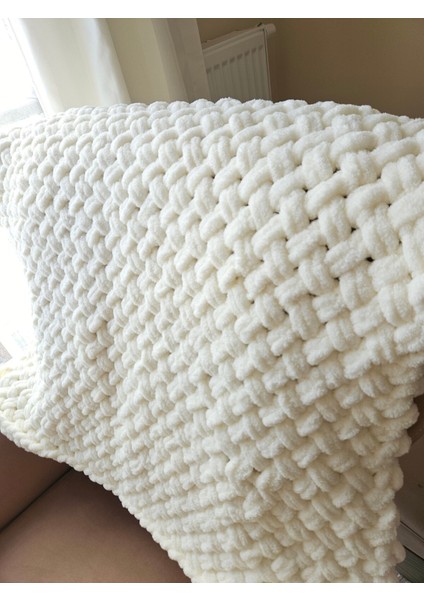Puffy El Örgüsü Bebek Battaniyesi Ekru 95 cm x 80 cm modelleri