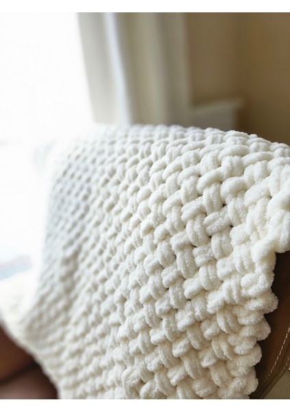 Puffy El Örgüsü Bebek Battaniyesi Ekru 95 cm x 80 cm fırsatları