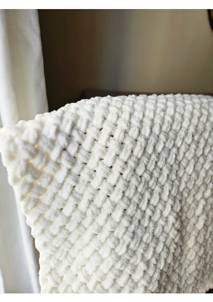 Puffy El Örgüsü Bebek Battaniyesi Ekru 95 cm x 80 cm indirimleri