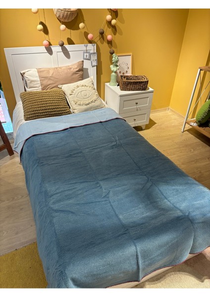 Bohemhouse Çift Taraflı Iki Renk Düz Pamuklu Kalın Yumuşak Battal Boy Battaniye 1350GR 150X200 cm