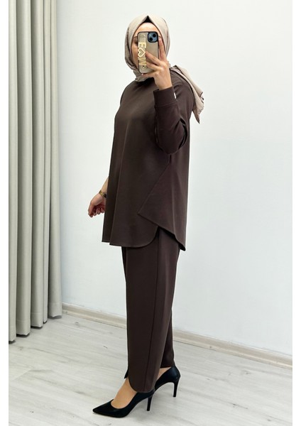 Tripen Yumuşacık Mevsimlik Kumaş Yırtmaç Detaylı Tesettür Kadın Ikili Takım fiyatları