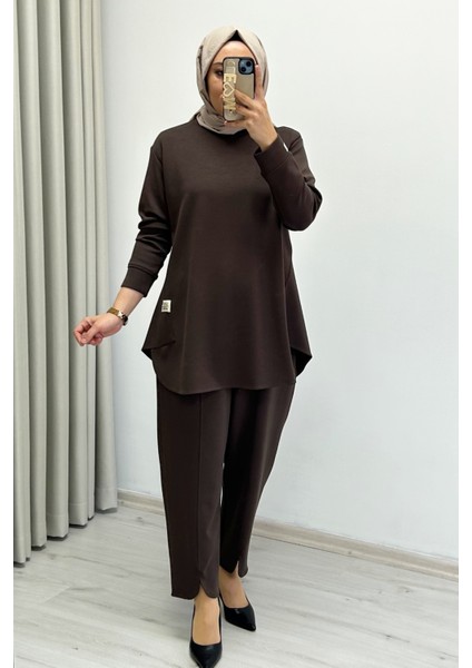 Tripen Yumuşacık Mevsimlik Kumaş Yırtmaç Detaylı Tesettür Kadın Ikili Takım indirimleri