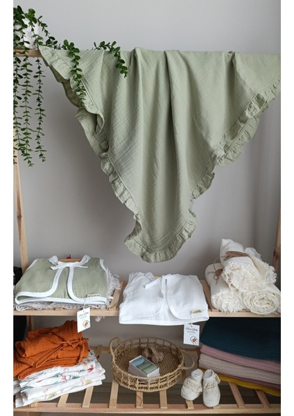 Çift Kat Dikilmiş Ekstra Kalın Müslin Bebek Battaniyesi