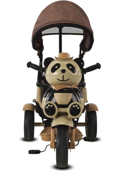 127 Little Panda Ebeveyn Kontrollü Tenteli Müzikli Tricycle Üç Teker Bisiklet-Kahve