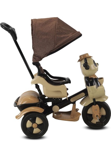 127 Little Panda Ebeveyn Kontrollü Tenteli Müzikli Tricycle Üç Teker Bisiklet-Kahve modelleri
