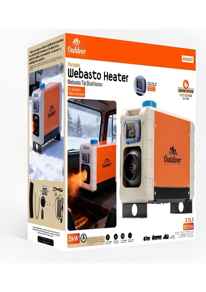 2000W-5000W 3.5 Litre Tank Webasto Tip 5kw Çanta Tipi Dizel Isıtıcı 12/21V Kamp Sobası